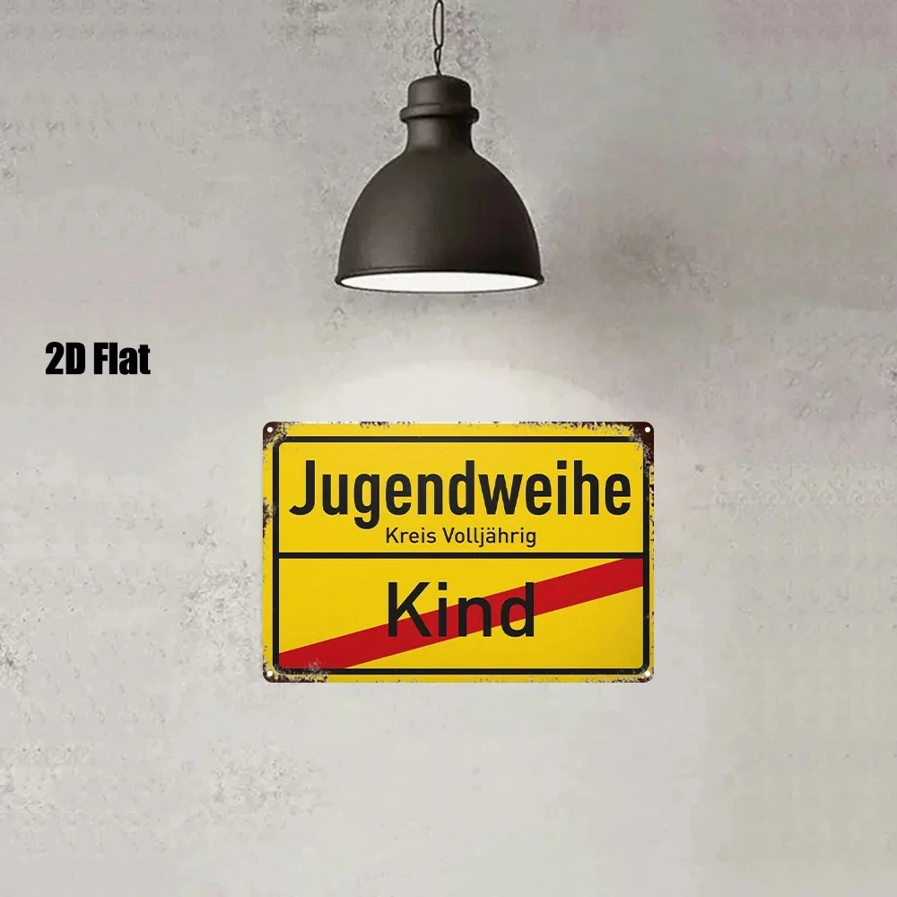 2D Flat, 1-Piece German-Style Metal Wall Sign - Vintage German Highway, with the Text 