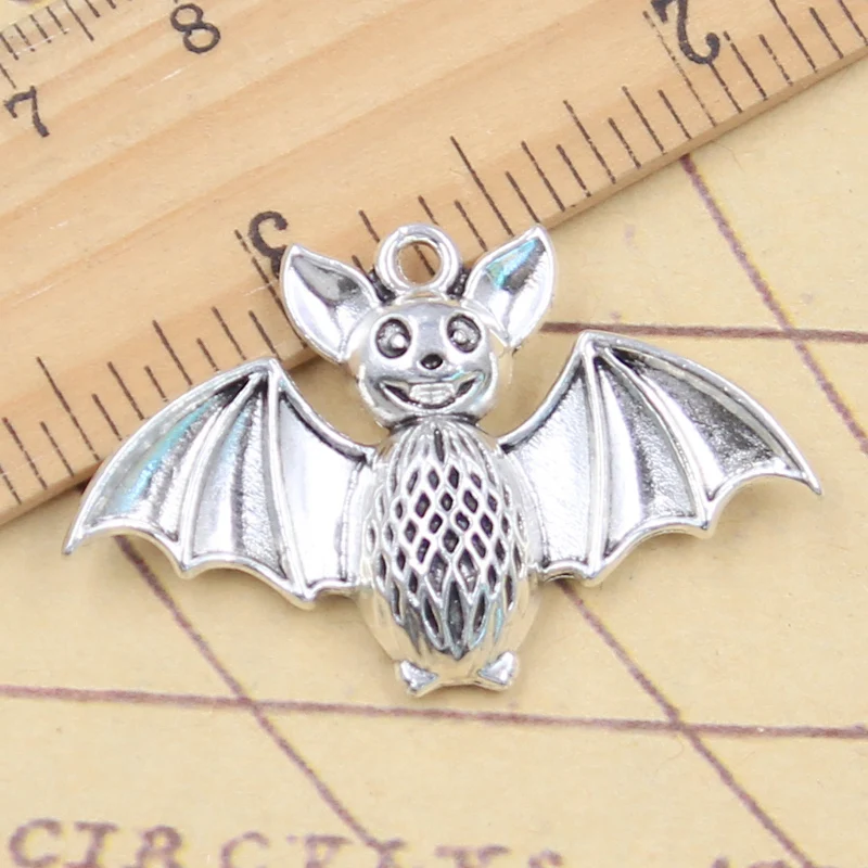 10pcs Charms Bat Vampire Dracula Halloween 26x40mm Tibetan Silver Color Pendants Antique Jewelry Making DIY Handmade Craft