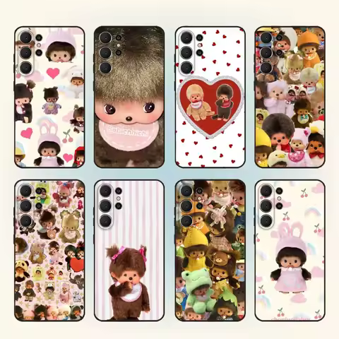 M-Monchhichi Phone Case For Samsung S25,S24,S21,S22,S23,S30,Ultra,S20,Plus,Fe,Lite,Note,10,9,5G Black Cover