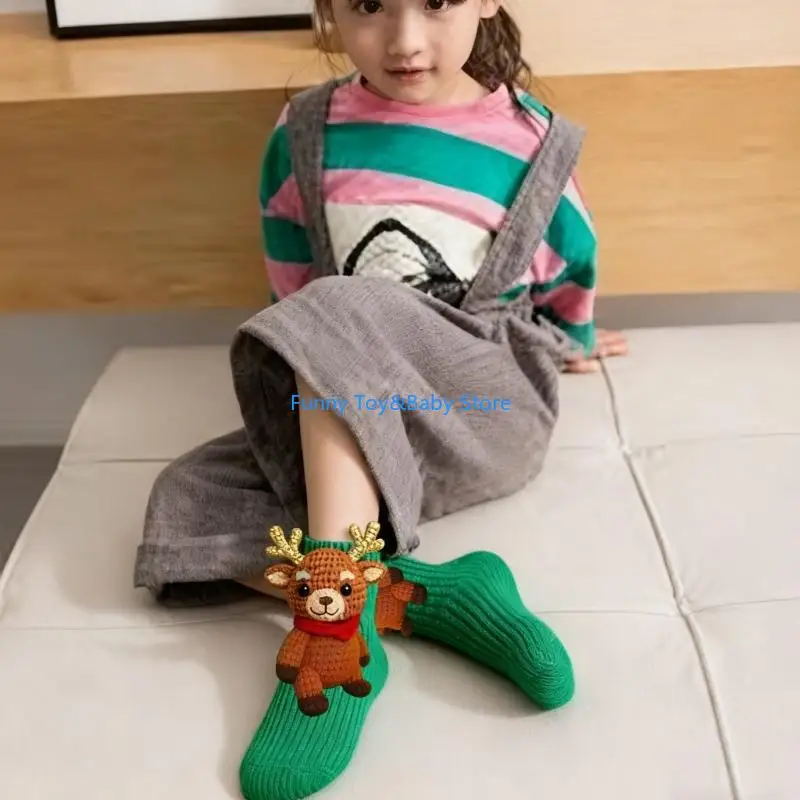 

Теплые детские рождественские чулки, мягкая прочная обувь для игр в помещении и на открытом воздухе C90B