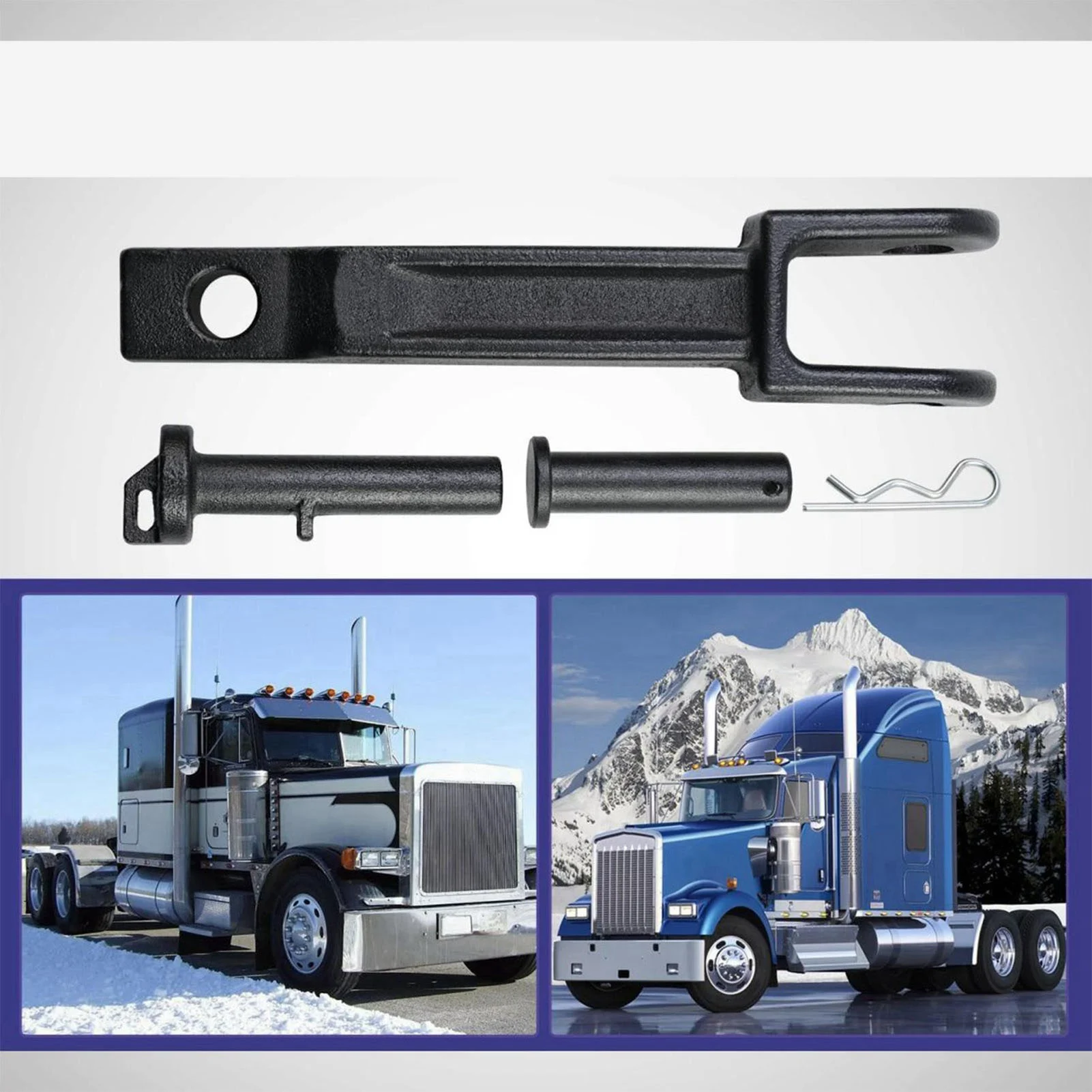 Gancho de Remolque Individual de Acero Aleado 20 6014 con Pasador de Tracción A65 6008 y Pasador de Chasis A65 6007 para Kenworth T170 T270 T370