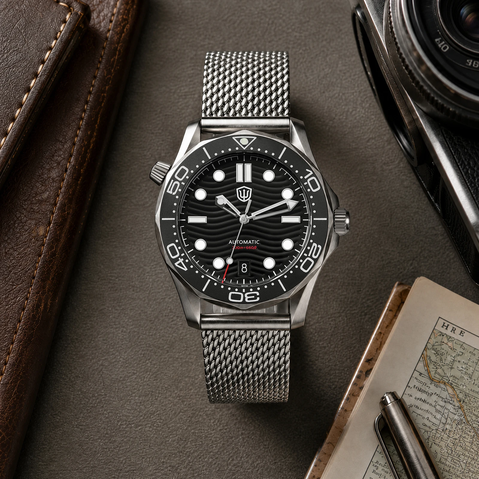 Watchdives WD007 39mm V2 SL3001 Automatische Taucheruhr Titan-Gehäuse Saphirglas 100M Wasserdichtes Ventil Luxus-Herrenuhr – Detail 26