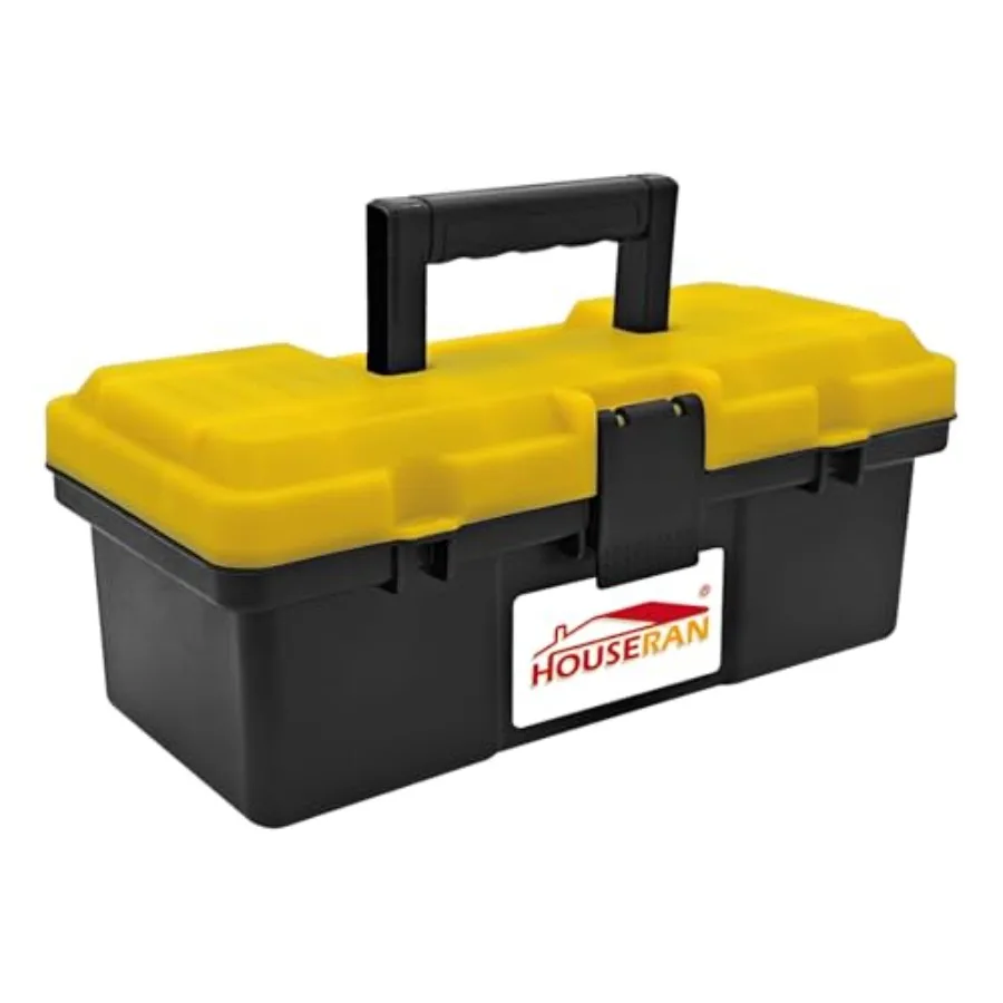 Cassetta degli attrezzi portatile in plastica da 12 con maniglia per garage, hobby e applicazioni artigianali, custodia per attrezzi resistente con serratura con Dura