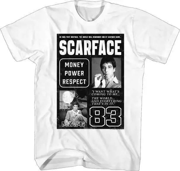 Scarface Movie Mens T Shirt 1983 Another Day White Cotton New SM -5XL