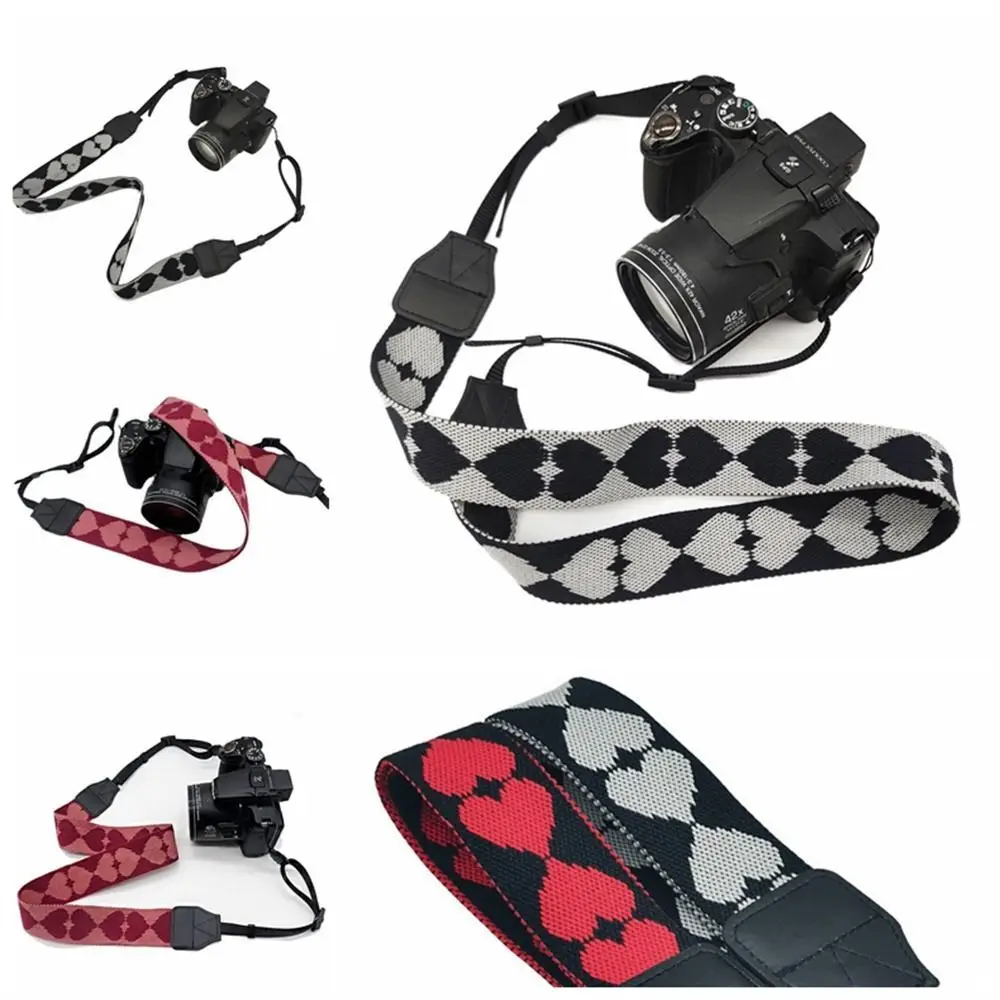 New Colorful Love Heart Style Camera Neck Shoulder Strap Belt Durable Nylon for SLR DSLR Adjustable