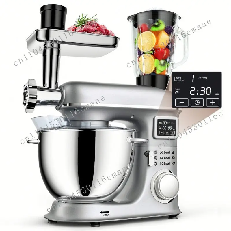 5 in 1 Kitchenware OEM Multifunctional Electric Auxiliary 8L Stainless Steel Mixing Bowl Meat Grinder Vertical Mixer