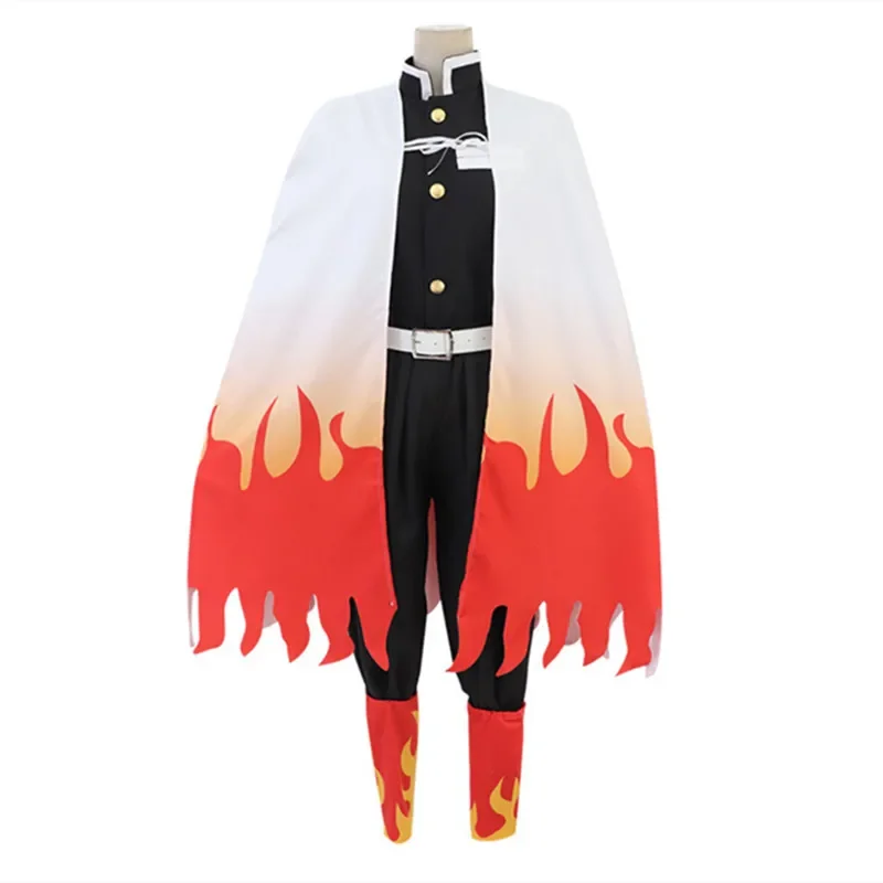 Costume de Cosplay Anime Kimetsu No Yaiba Rengoku Kyoujurou, ensemble uniforme Kimono, vêtements de carnaval d'halloween