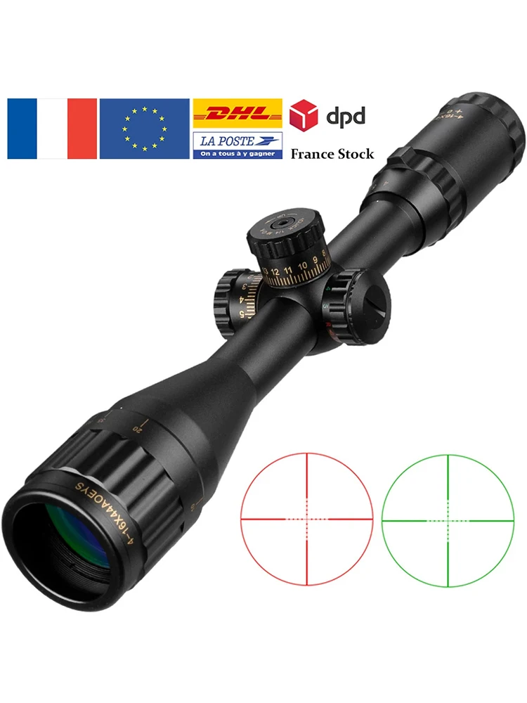 BSA 4-16x44 Taktisches Zielfernrohr Optisches Visier Grün-Rot Beleuchtetes Jagdvisier