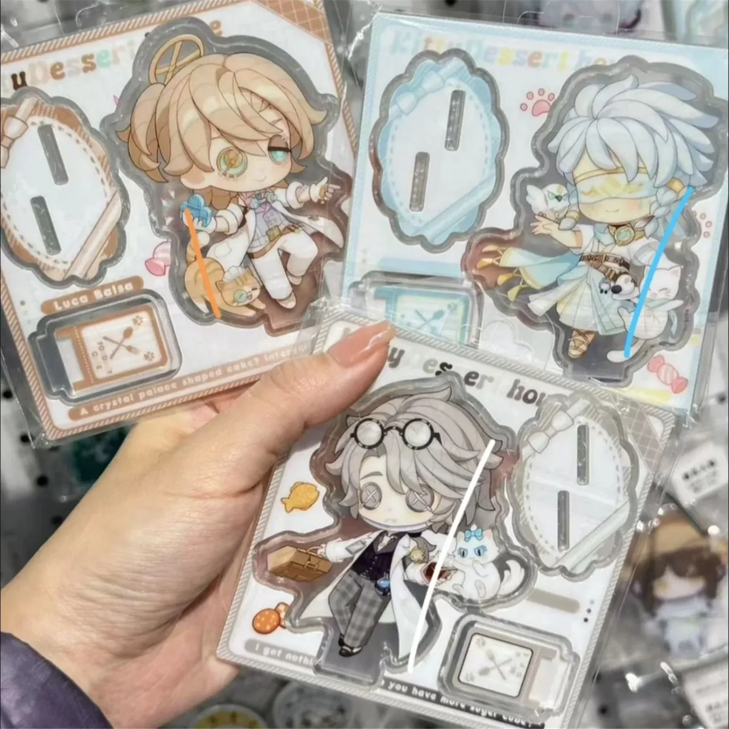 

8cm Anime Identity V Prisoner Seer Composer Embalmer Prospector Cosplay Acrylic Figure Stand Model Plate Desk Decor