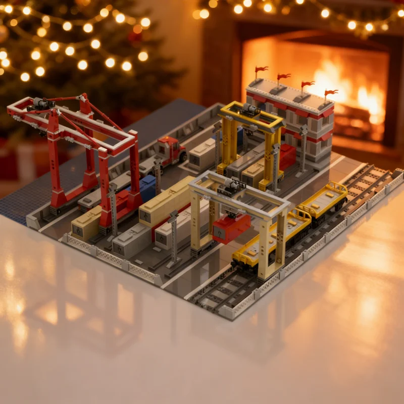 

2383pcs MOC Container Port City Cargo Model Building Blocks Toy Gift Creative Display Collectible Desk Premium Adult Kids Home