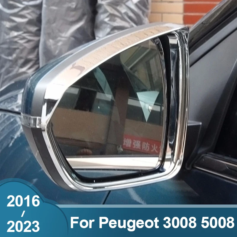 

Car Rearview Rain Eyebrow Guard Cover Side Door Mirror Visor Shield For Peugeot 3008 5008 GT 2016 2017 2018 2019 2020 2022 2023