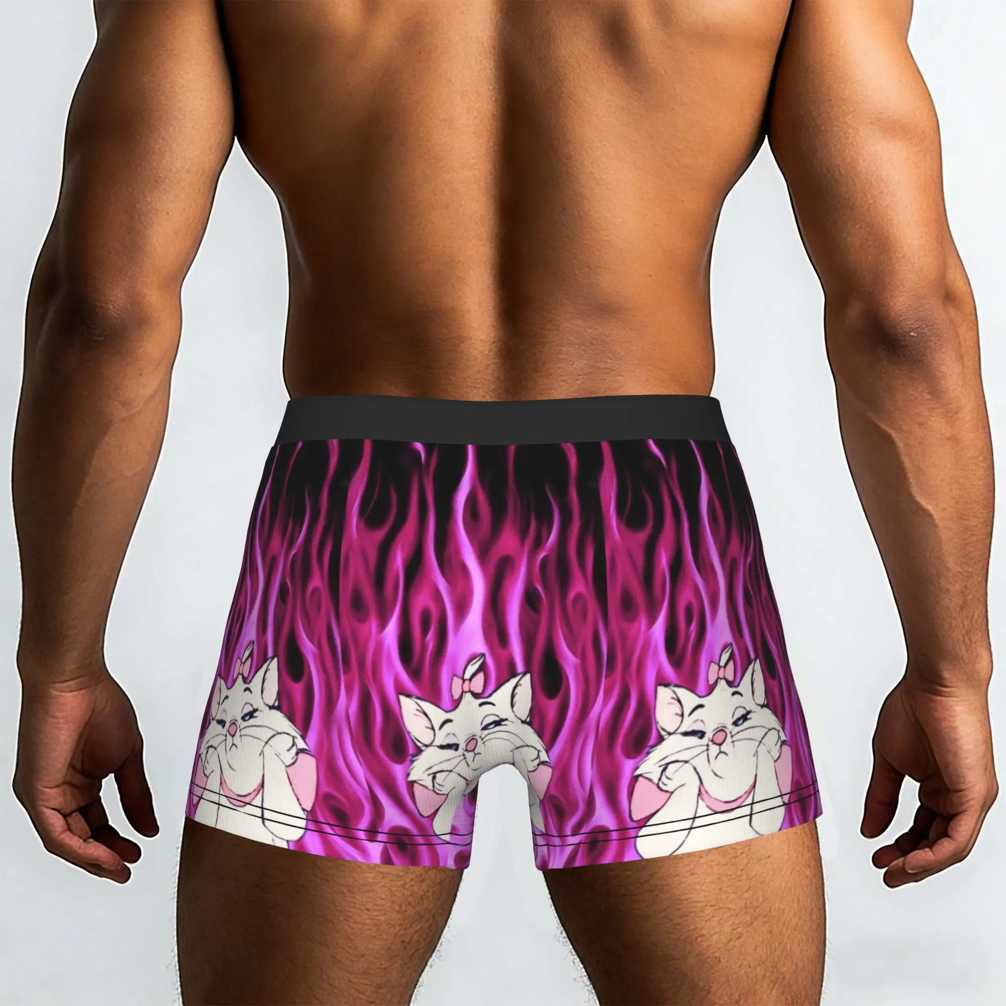 Customized Male Novelty M-Marie Cat Cartoon Underwear Cat Manga Boxer Briefs Stretch Shorts Panties Underpants