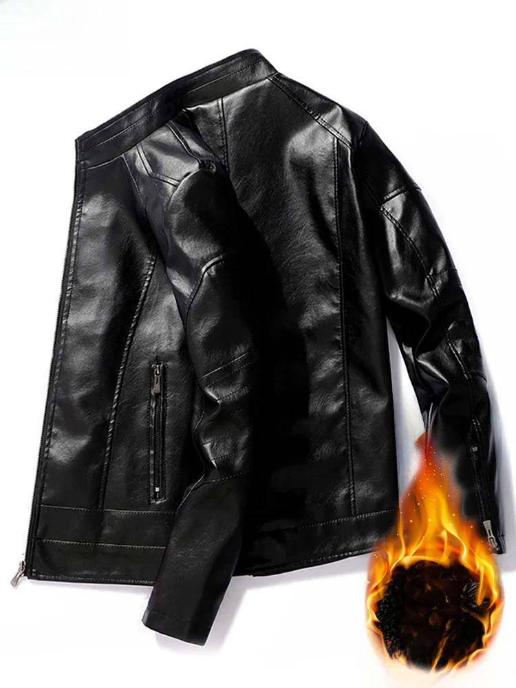 

High-End Woodpeer Genuine Leather Jaet Men's Faionable Thiened eepskin Coat Warm Windproof Youth Casual Outerwear