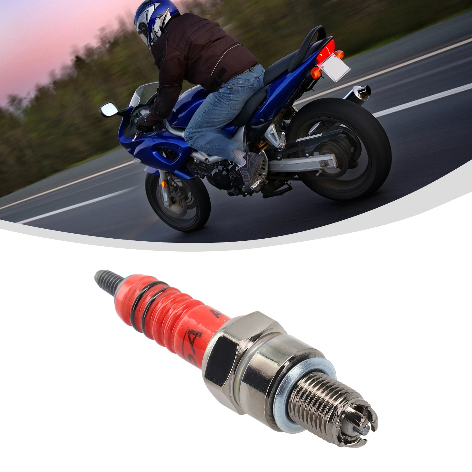 Motorcycle Spark Plug Iridium Spark Candles High Performance 3-Electrode A7TC Motorcycle Ignition Accessories For 50CC-150CC ATV