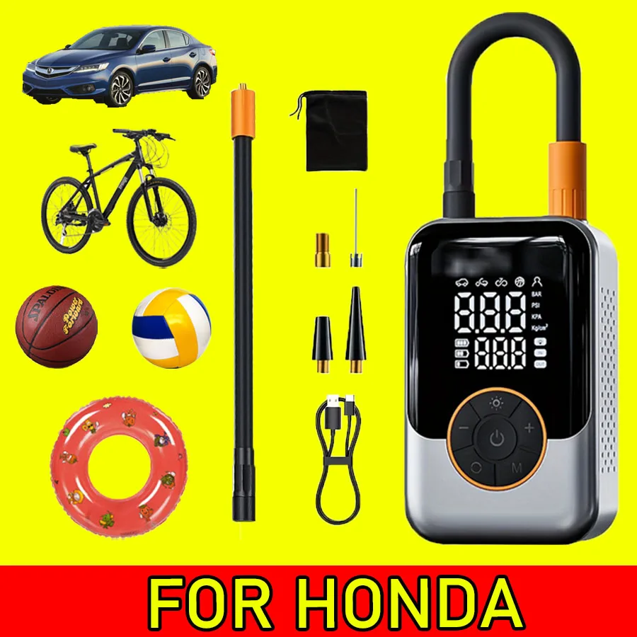 

Для HONDA автомобильный насос с двойным экраном, беспроводной портативный электрический насос, автомобильный насос для накачивания, измерение давления в шинах