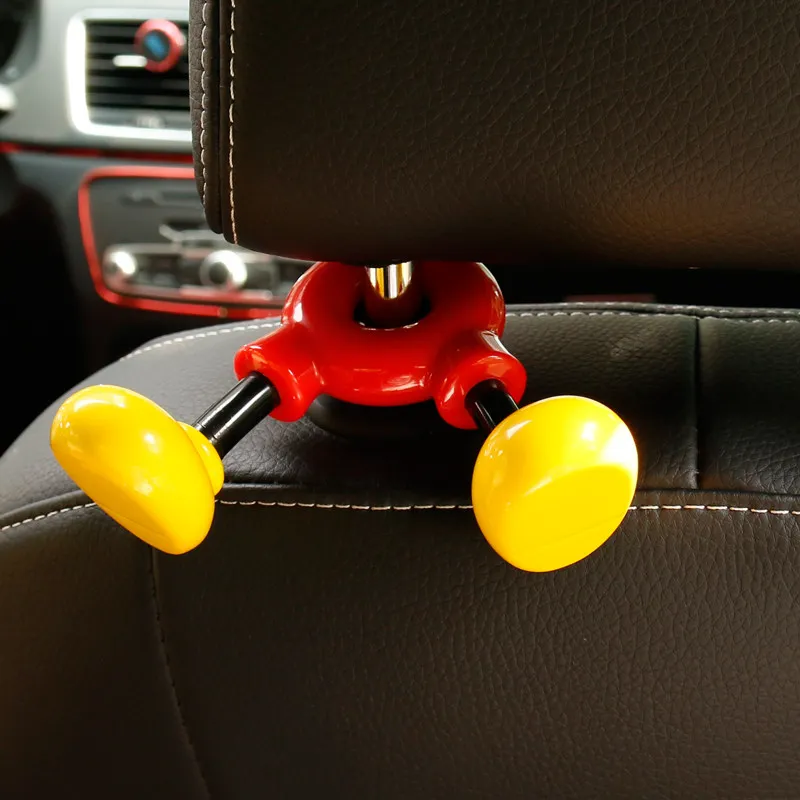 Disney Car Rear Hook Mickey Minnie Multifunctional Car Seat Back Cartoon Creative Hook Car Rear Seat Headrest Hook Decoration