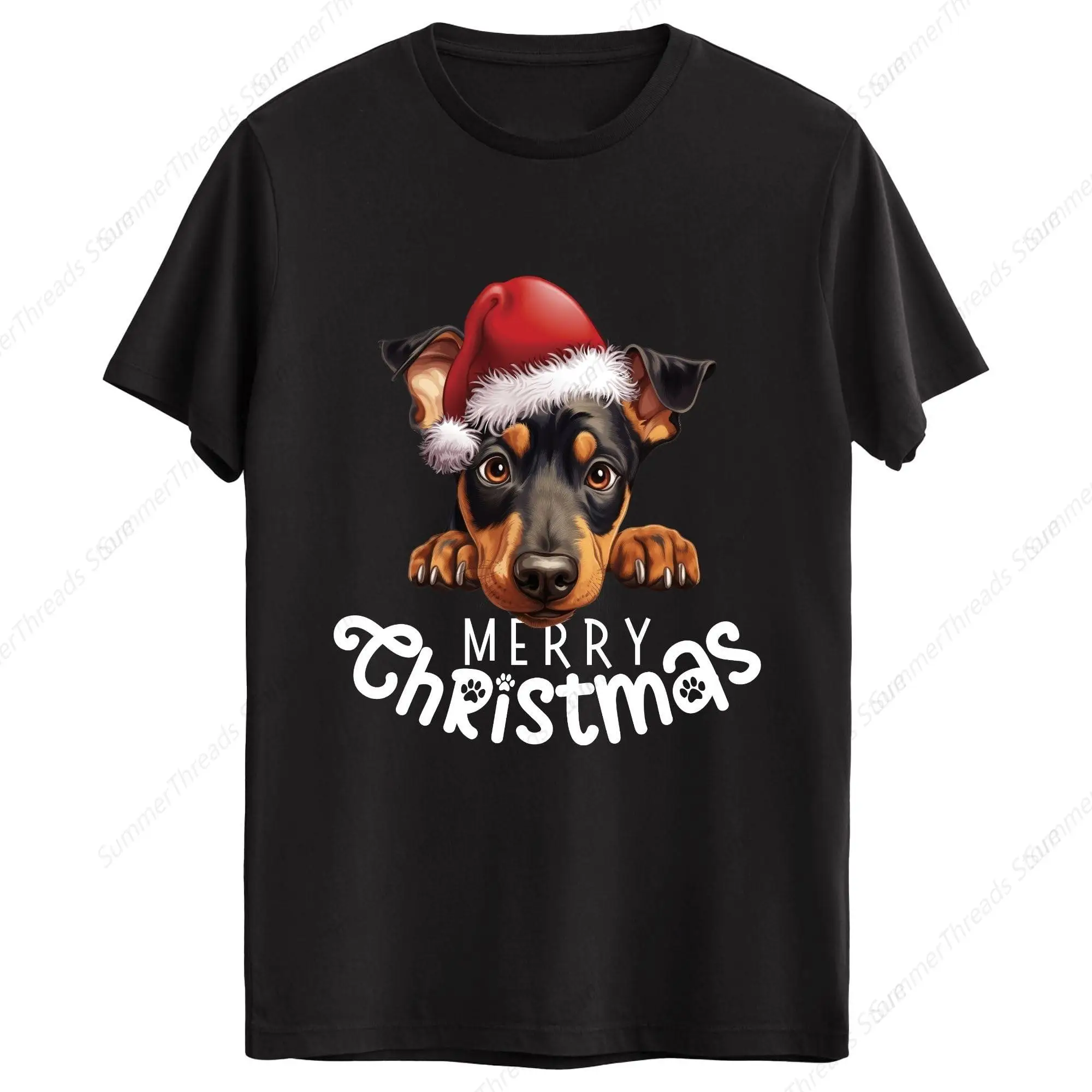

Doberman Pinscher Christmas T-Shirt Sweatshirt Doberman Pinsche Dog Breed Funny Holiday Kids Unisex Adult Gift r