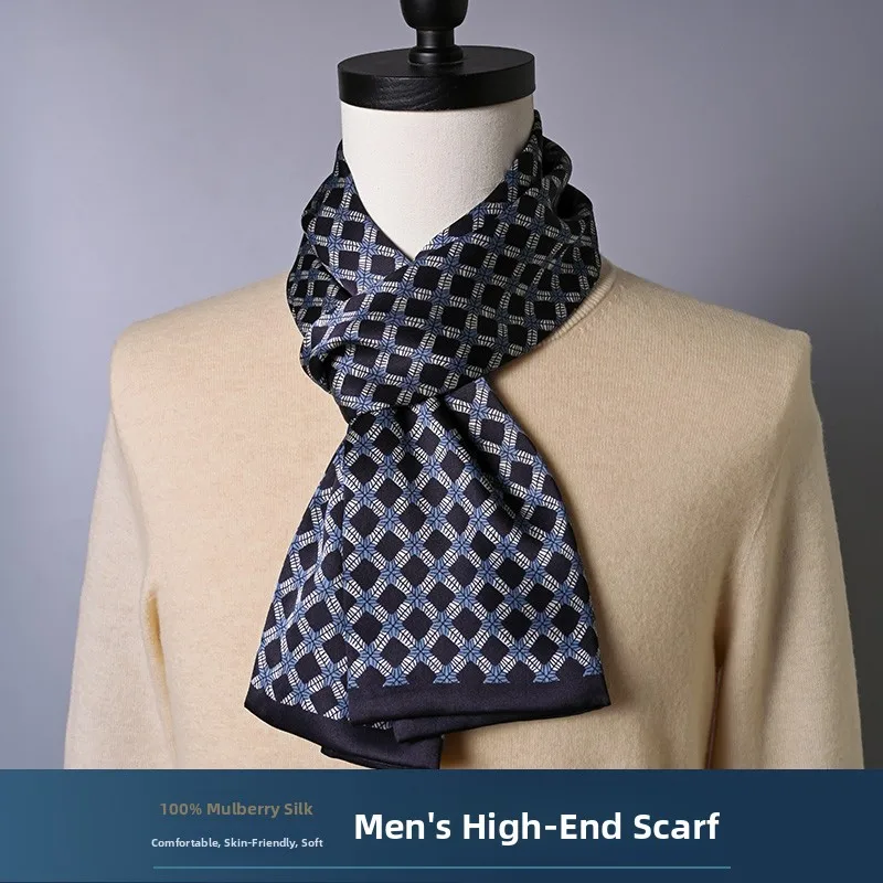 high-end-silk-scarf-for-men-summer-thin-style-silk-tie-neck-protector-neck-warmer-long-silk-scarf-business-casual-stripe-pattern