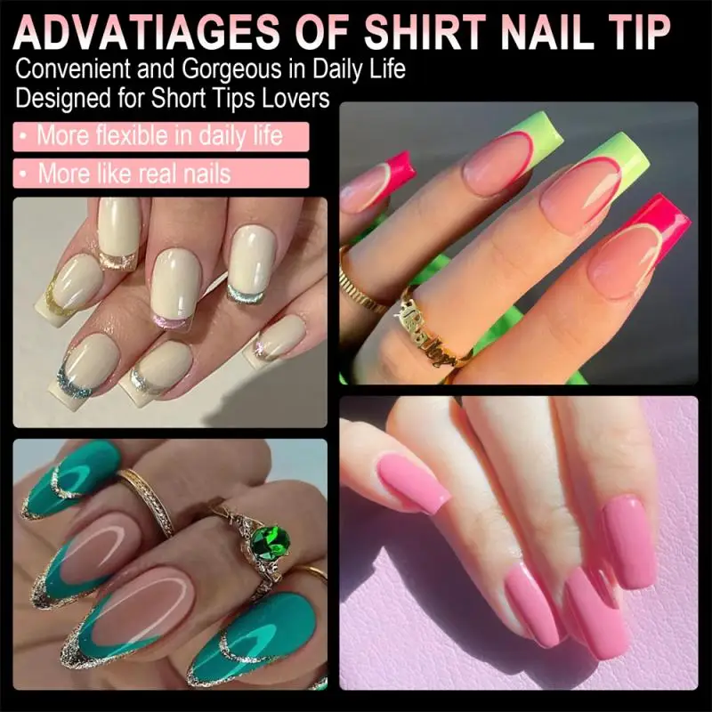 Full Cover Press On Nail Tips Stiletto Almond Square Coffin French False Fake Soak Off Gel Nail Extension Tips Capsule