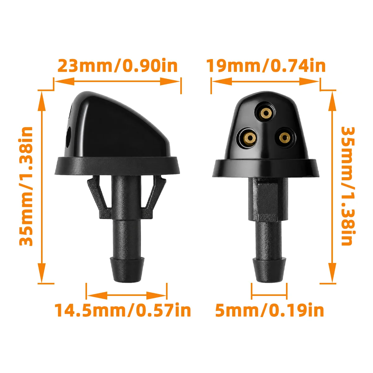 2 Stück 3-Loch-Windschutzscheiben-Waschdüse, einstellbarer Sprühstrahl, passend für Suzuki Swift SX4 Grand Vitara Escudo Aerio Ertiga, 38340-56K00 – Detail 7
