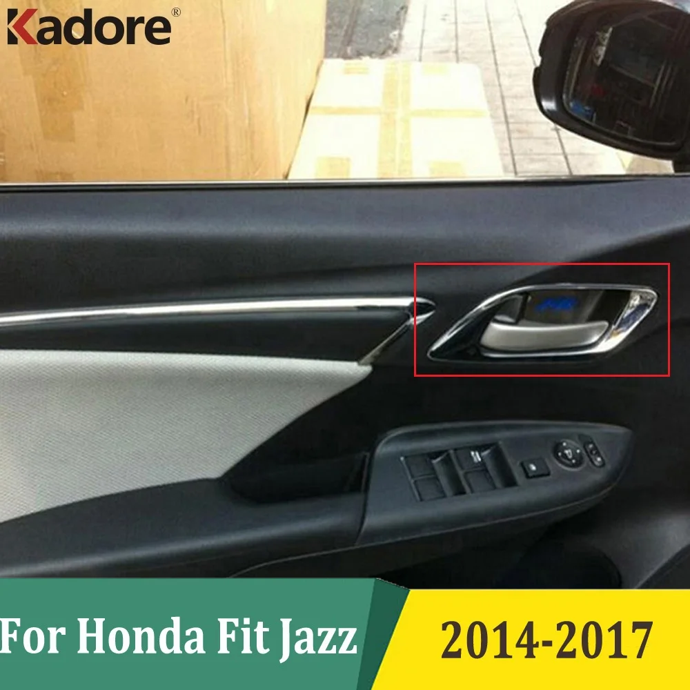 

Для Honda FIT JAZZ 2014 2015 2016 2017, хромированная боковая дверная ручка, крышка чаши, накладка, аксессуары для салона автомобиля