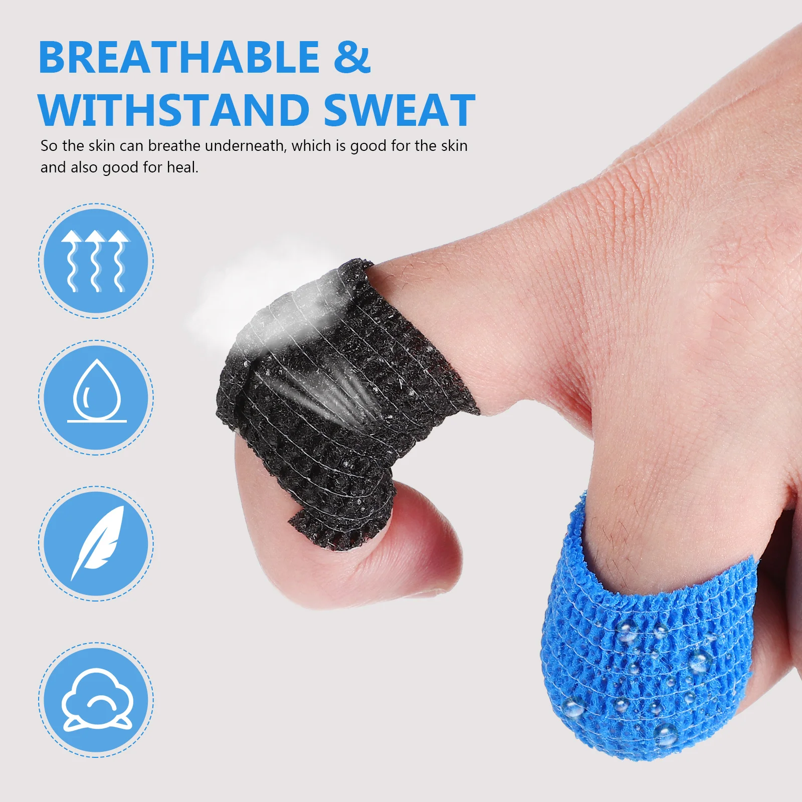 

12 Rolls Self-Adhesive Elastic Sports Tape Breathable Comfortable Wrist Ankle Arm Wraps Sports Wrist Wrap Basketball Football