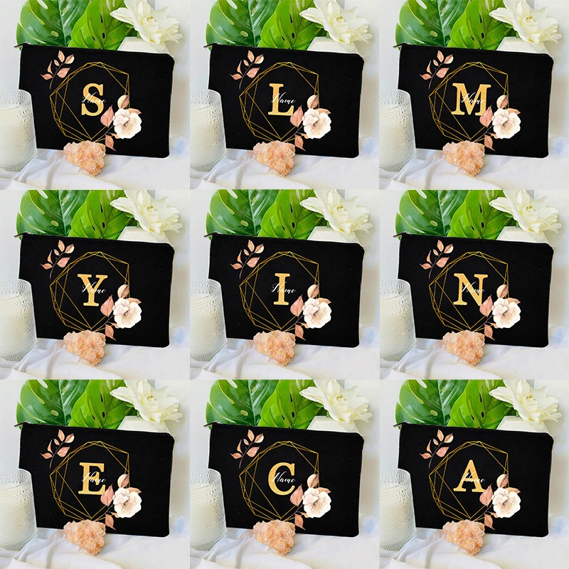 Name Custom Makeup Bag Bridesmaid Gift Pencil Case School Wallet Bachelorette Party Gift Travel Cosmetics Lipstick Bag Wallet