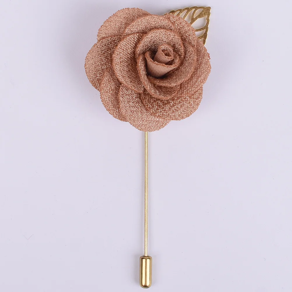 

Camellia Handmade Rose Brooch Unisex Corsage Suit Groom Best Man Brooch Boutonniere Wedding Accessories