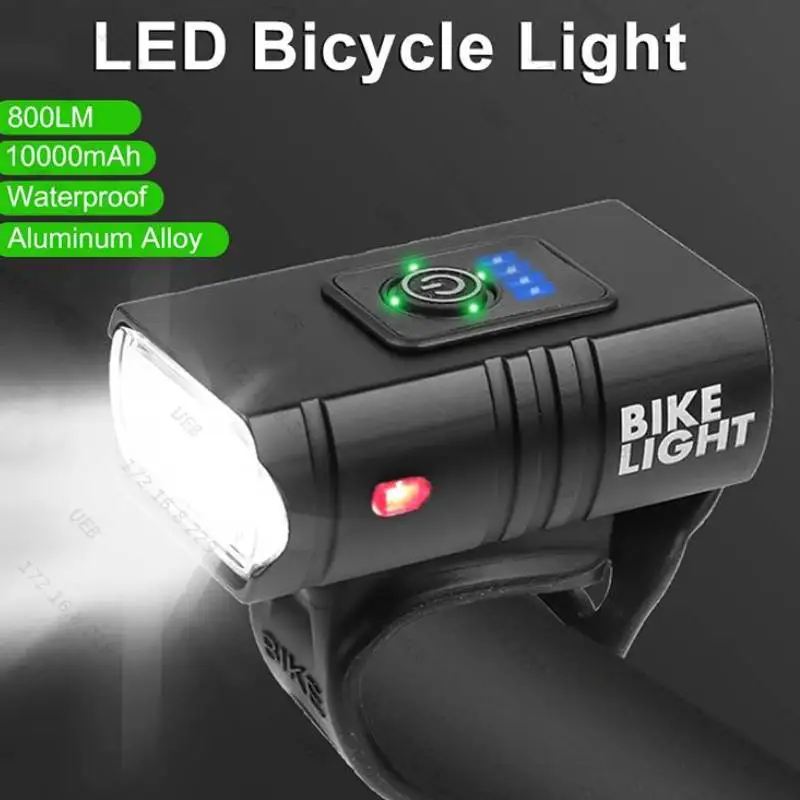 Bright Bicycle Light T6 LED Front Light USB Rechargeable Mountain Bicycle Lamp 800LM Bike Headlight Flashlight Cycling Scooter