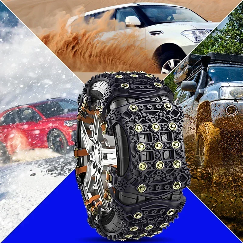 Cadena de rueda de neumático de coche de TPU, cadena de plástico para coche, camión, SUV, accesorios todoterreno de invierno, cadenas de nieve 4x4,