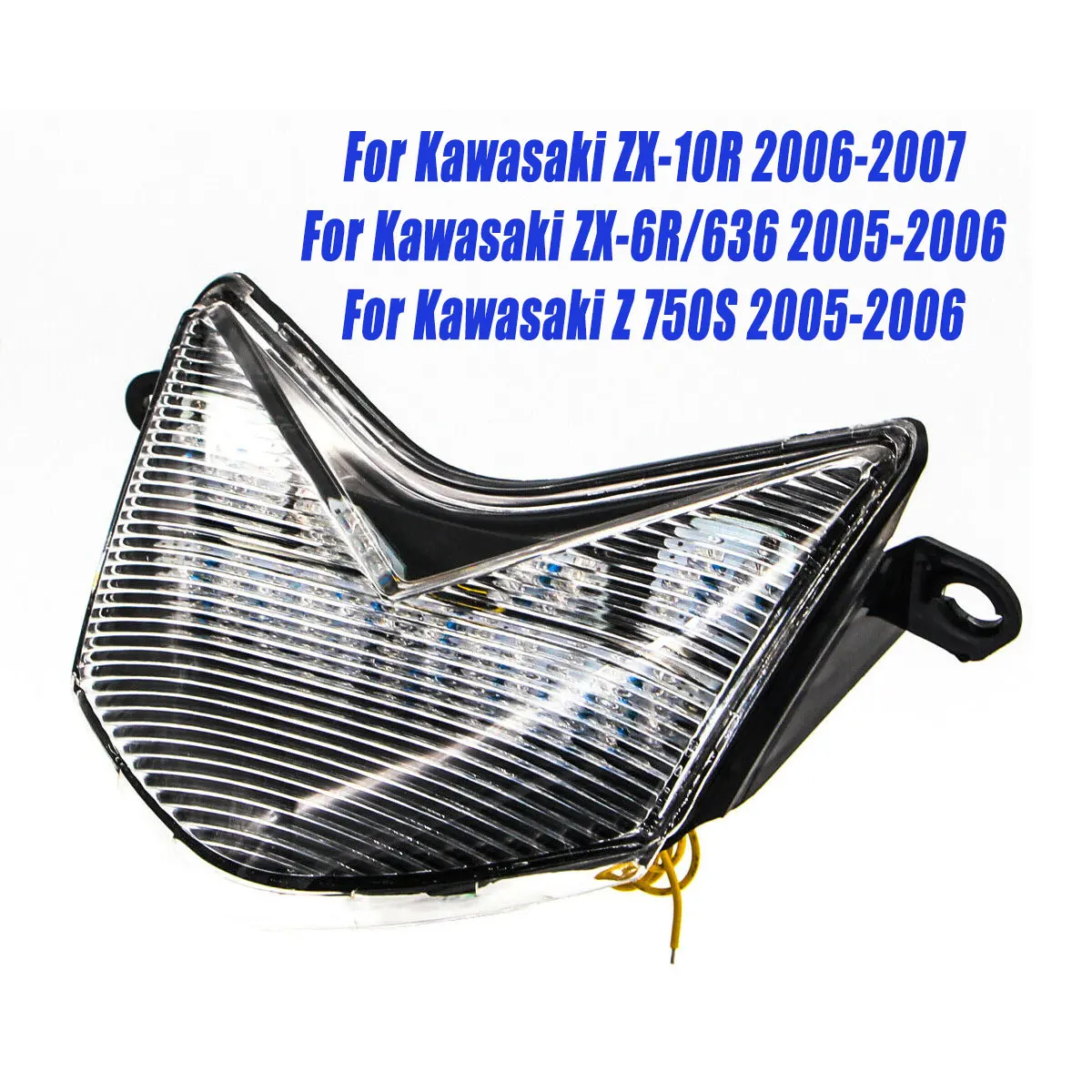 

12V Clear Motorcycle LED Taillight Brake Light For Kawasaki ZX-6R/636 2005-2006 For Z 750S 2005-2006 For ZX-10R 2006-2007
