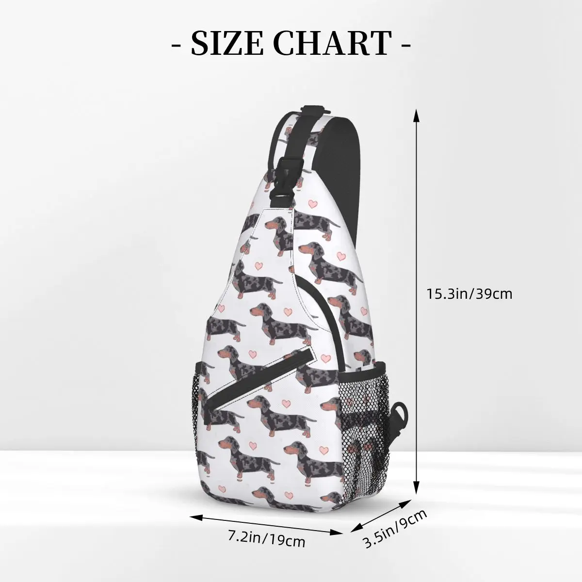 Schattige Hond Teckel Sling Tas Borst Crossbody Schouder Rugzak Outdoor Wandelen Dagrugzakken Dier Cartoon Mannen Vrouwen Tas