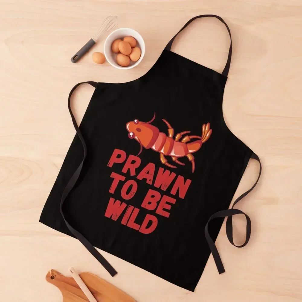 Prawn To Be Wild Apron Kitchen Household Items household woman Apron