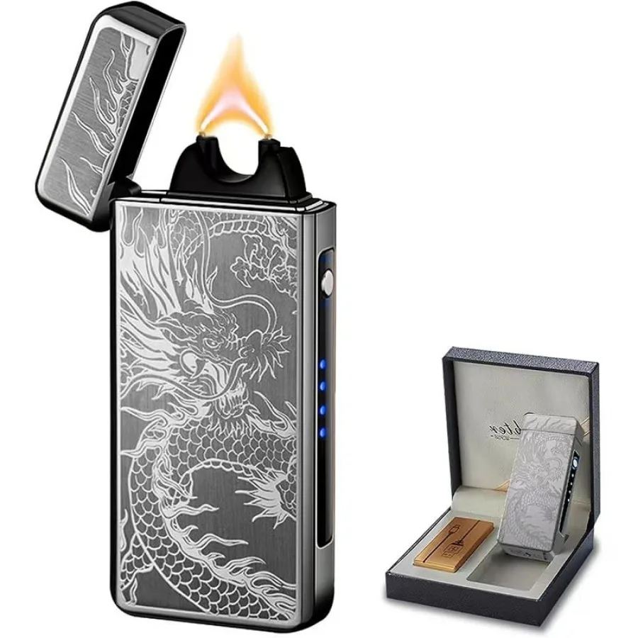 

Electric Lighter Plasma Rechargeable with LED Battery Indicator Strong Flame, USB Convenient Charging, Windproof Lighter Outdoo