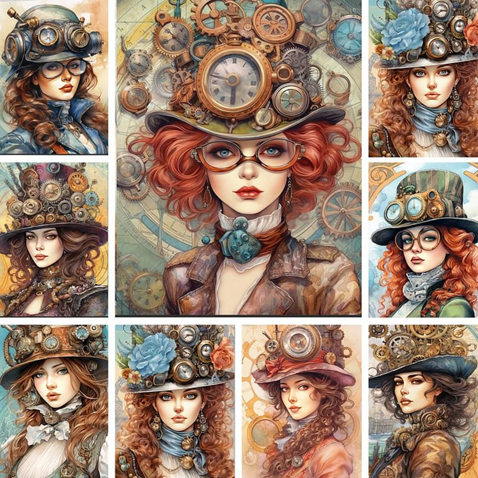 New Arrival Steampunk Beauty Woman Diy Diamond Painting Handsome Man Full Diamond Mosaic Embroidery Cross Stitch For Home Decor
