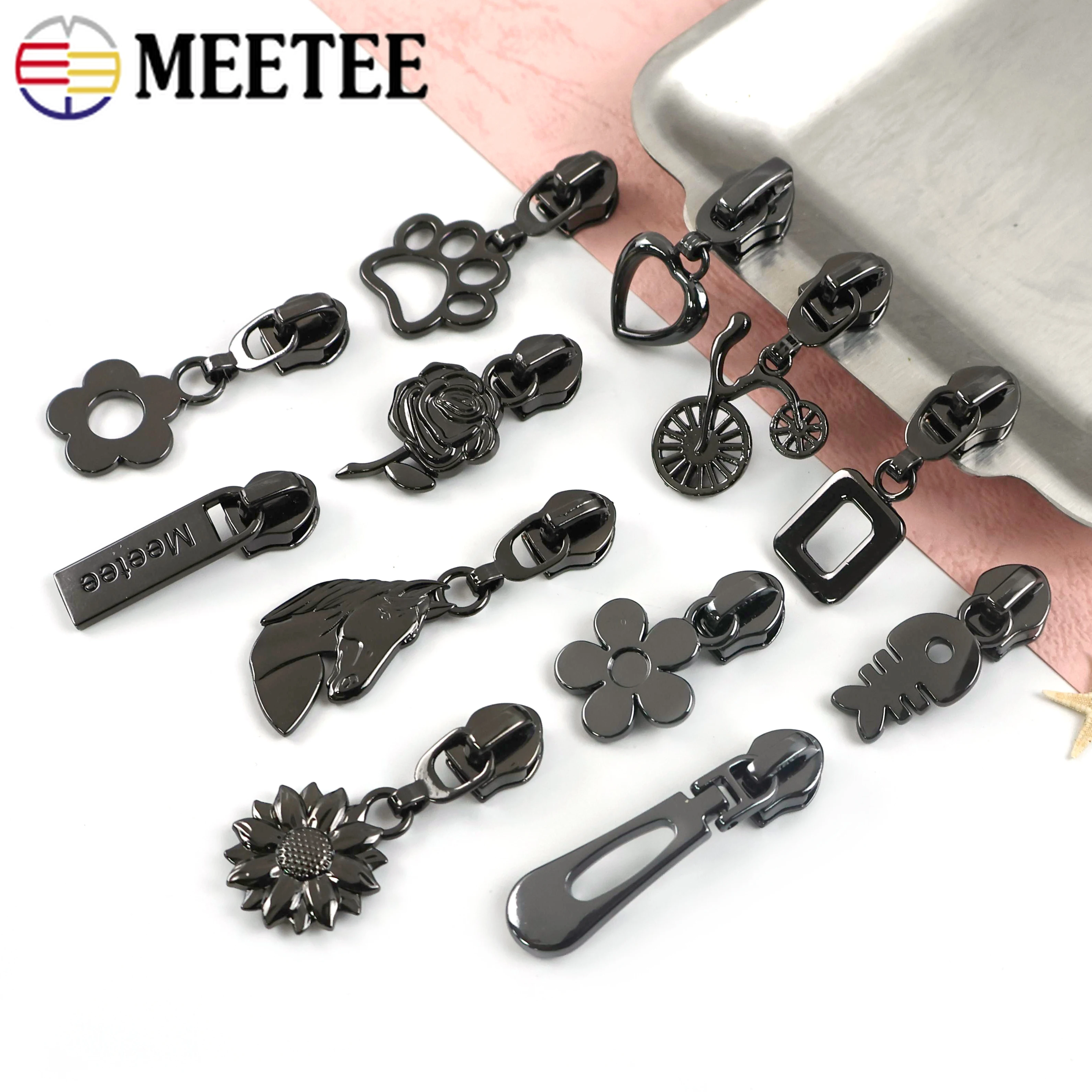 

10/20/30Pcs 5# Gunblack Nylon Zippers Puller for Jacket Bags Decor Zipper Slider Pocket Replace Zips Head Hardware Accessories