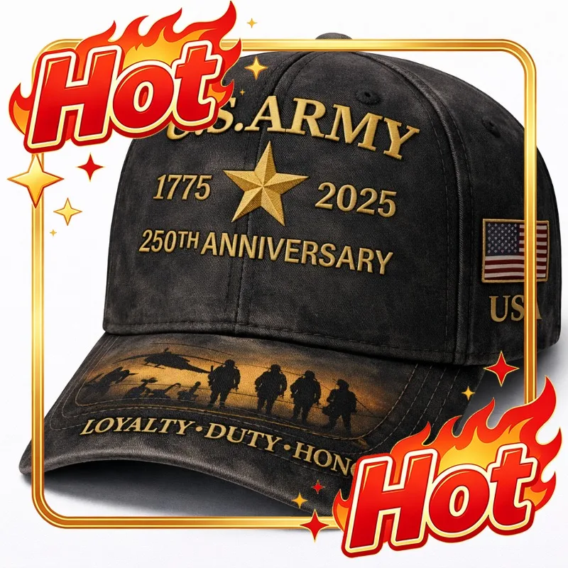 Custom Hat US Army 250th Anniversary Cap 1775-2025 - Adjustable Military Hat With Official Emblem, Collectible Commemorative For