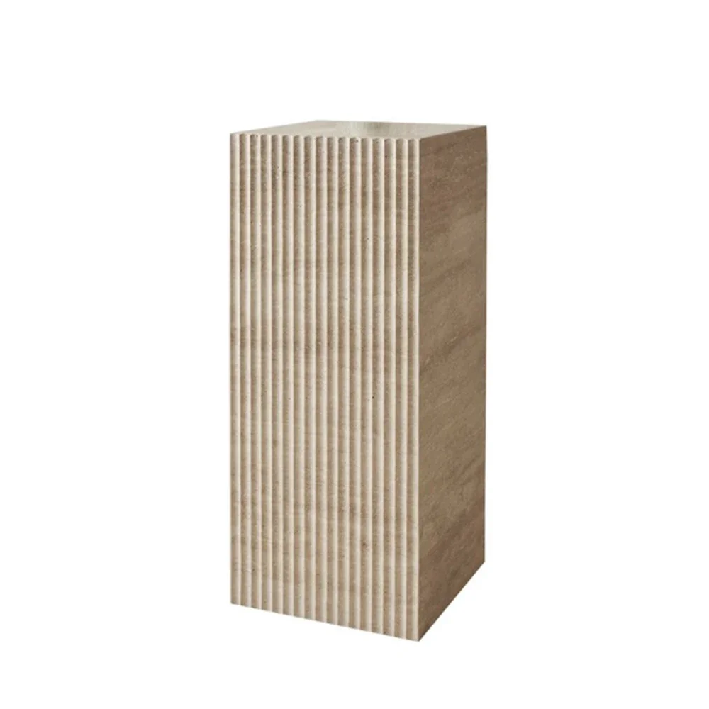 Mueble de TV de lujo para sala de estar, decoración de suelo, escultura, soporte de exhibición, cubo, zócalo de mármol Natural, Base de piedra