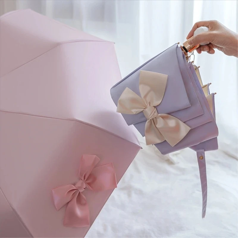 

Bow Tie Fully Automatic Umbrella Simplicity Goddess Pearl Umbrella Folding Sun Protection UV Protection and Sunshade Umbrella