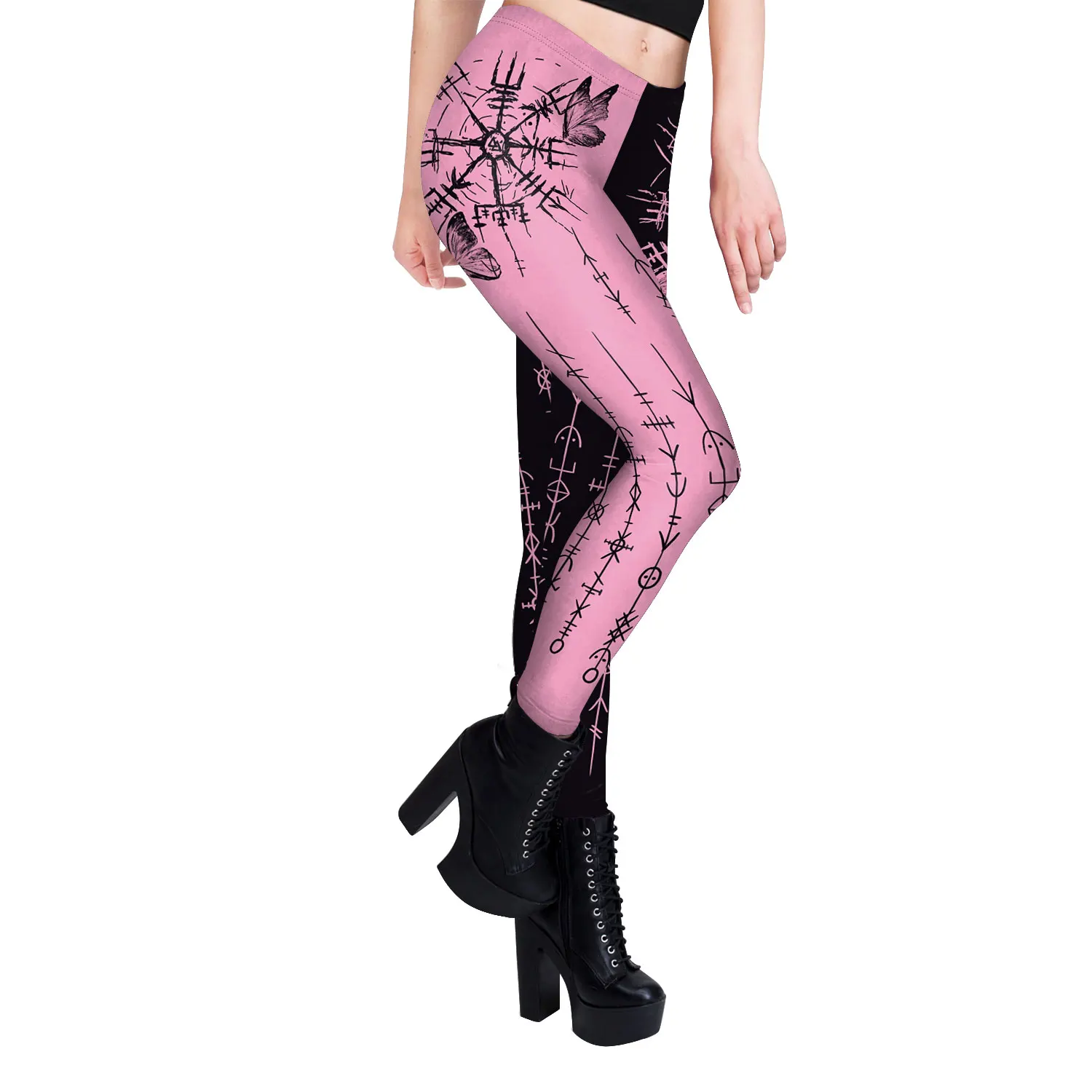 [Du bist mein Geheimnis] Halloween Leggings für Frauen sexy Color Match Print Urlaub Party Hosen weibliche lustige elastische Strumpfhose Hosen