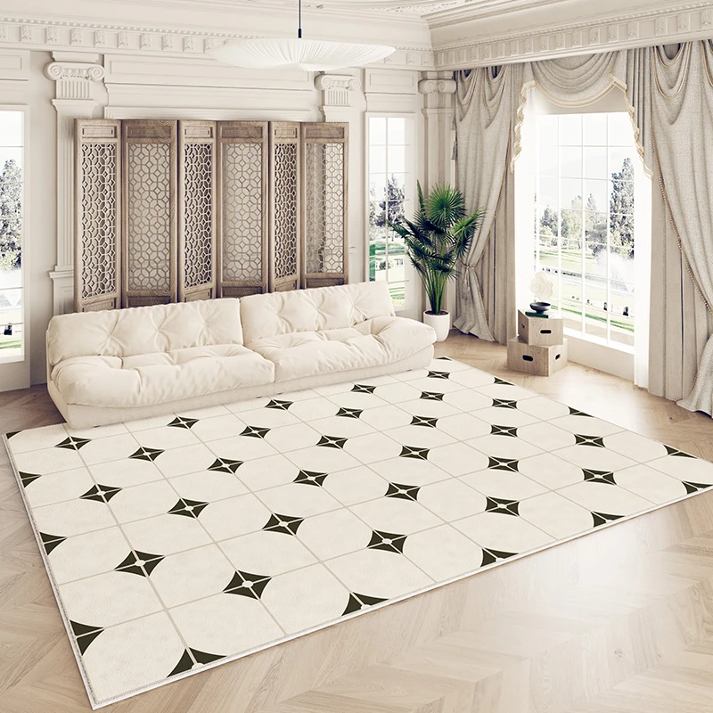 

Modern Simple Living Room Rugs Home Balcony Non-slip Carpets Light Luxury Bedroom Decor Bedside Carpet Large Area Cloakroom Rug