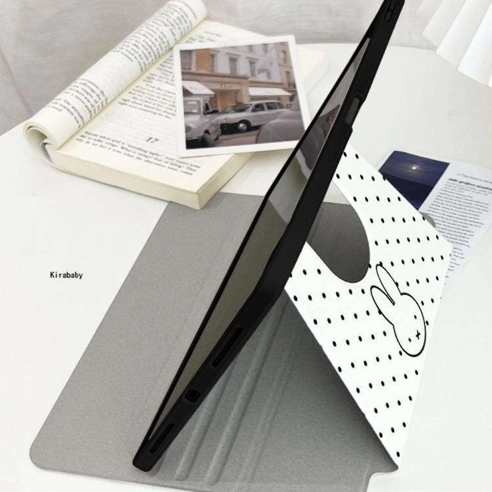 Kawaii Miffy Tablet Case with 720° Rotation for IPad 2026