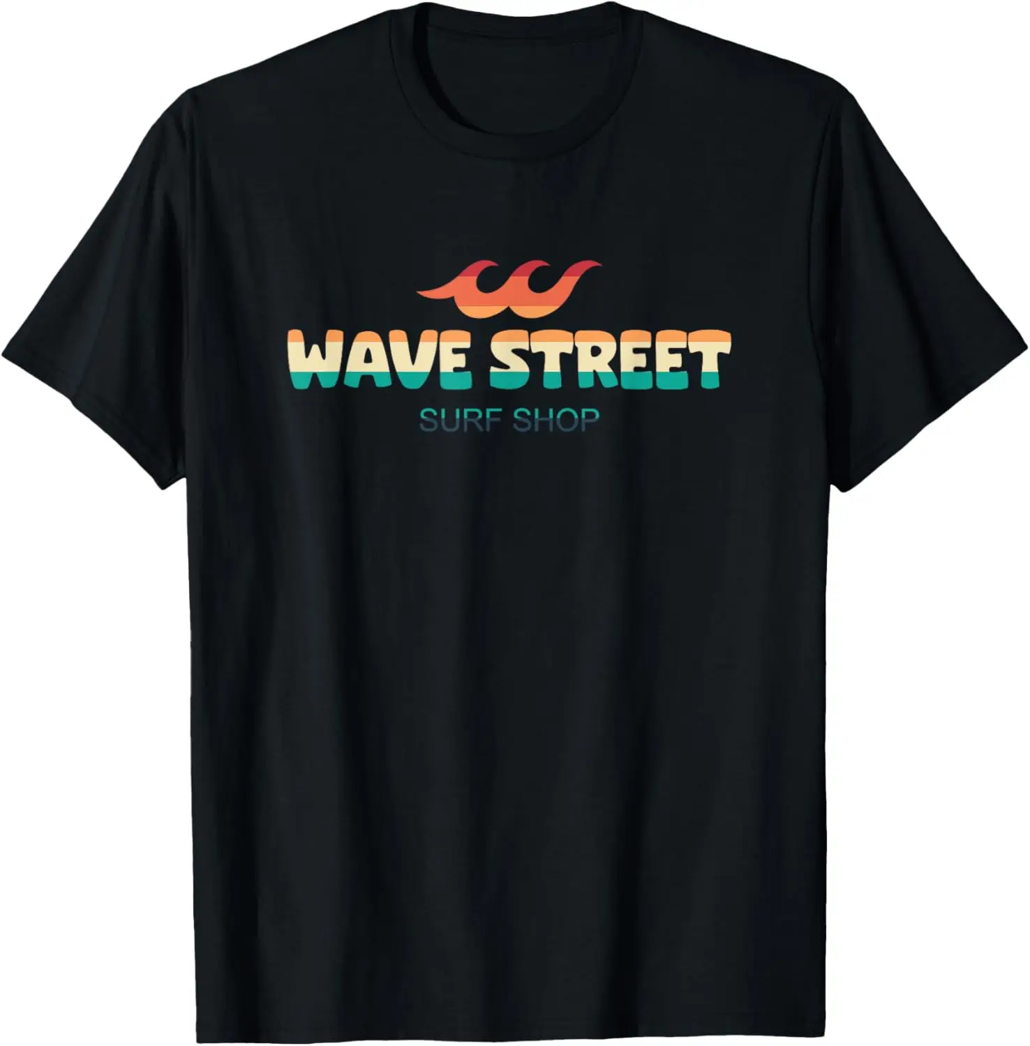 

Wave Street Classic Waves on the Beach Surf Shop Graphic T-Shirt
