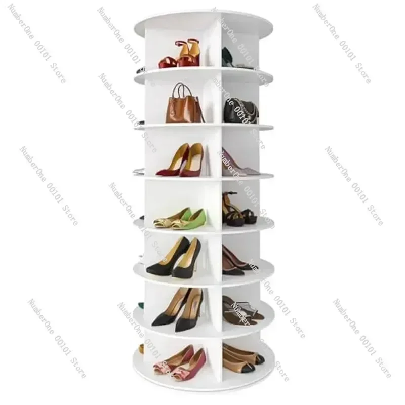 Shoe Rack 7/5/3-Tier Spinning, Free Standing Rotating Tower 360°,Easy To Assemble, Space-Saving,White Easy To Clean Shoe Cabinet