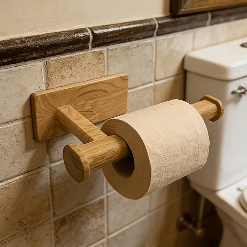 Toilettenpapierhalter, wandmontierter Rollenpapierhalter und Toilettenpapierhalter mit nicht perforierter Holzmaserungstechnologie