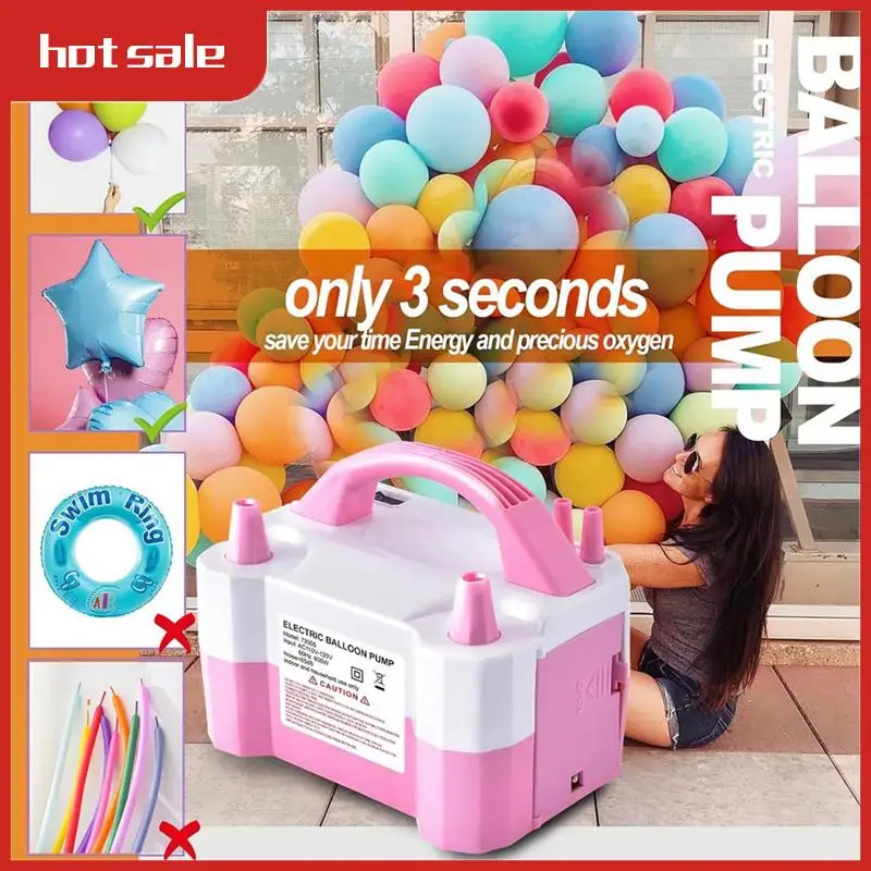 

Высокоэффективный электрический насос для воздушных шаров мощностью 600 Вт, портативный надувной насос с двойным соплом для декора вечеринок, вилка стандарта США