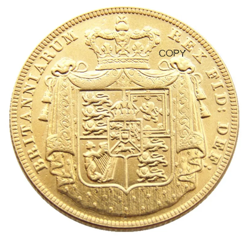 UK 1825 2 Pounds - George IV Gold Plated Copy coins