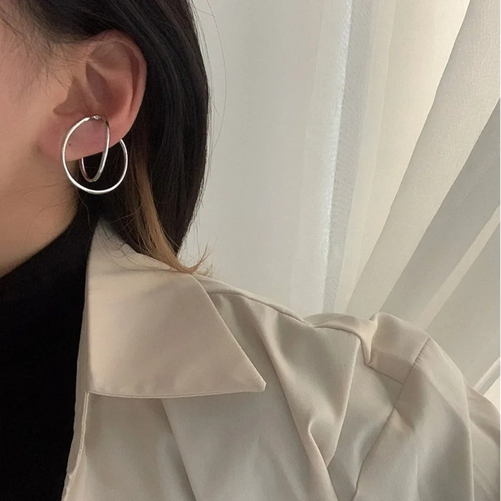 Popular Jewelry Creative Design Brass Gold-plated Ear Clips Without Piercing Loop Earrings for Couples