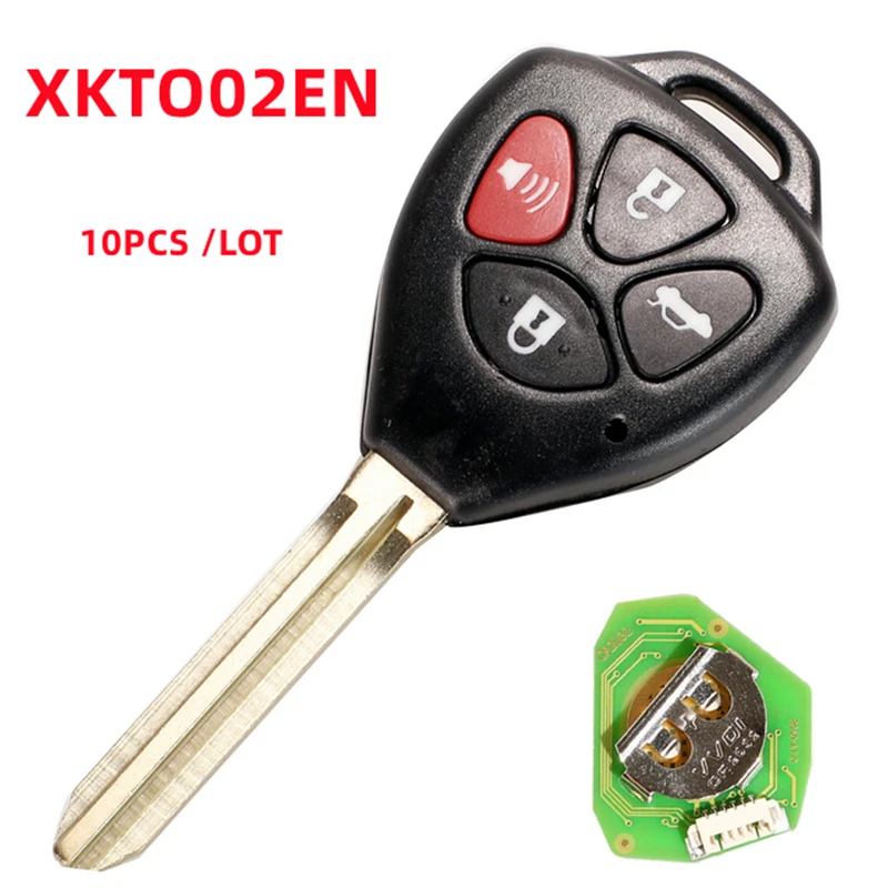 10pcs Xhorse XKTO02EN  for Toyota VVDI2/VVDI Key Tool Max Programmer Universal Wire Remote Key 2Buttons Car Keys XKTO02EN