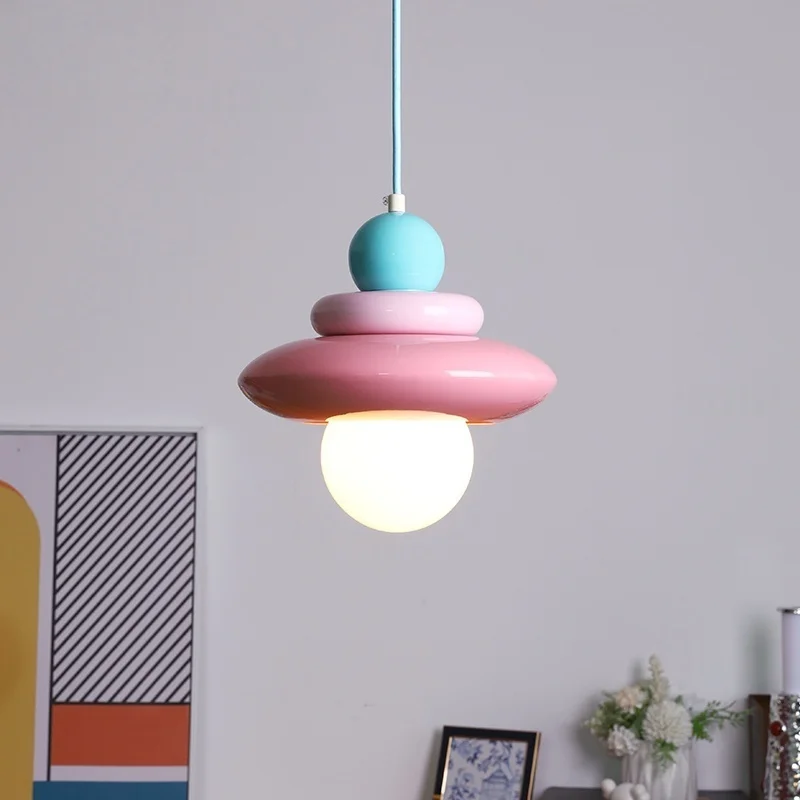 Lámpara de araña contemporánea, lámpara colgante de colores macarrón de chicle, accesorio de iluminación llamativo único para decoración del hogar
